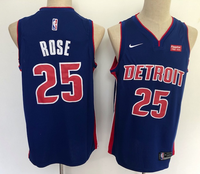 NBA Detroit Pistons #25 Rose Blue Jersey