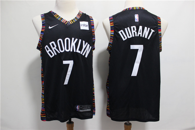 NBA Brooklyn Nets #7 Durant Black Game Jersey