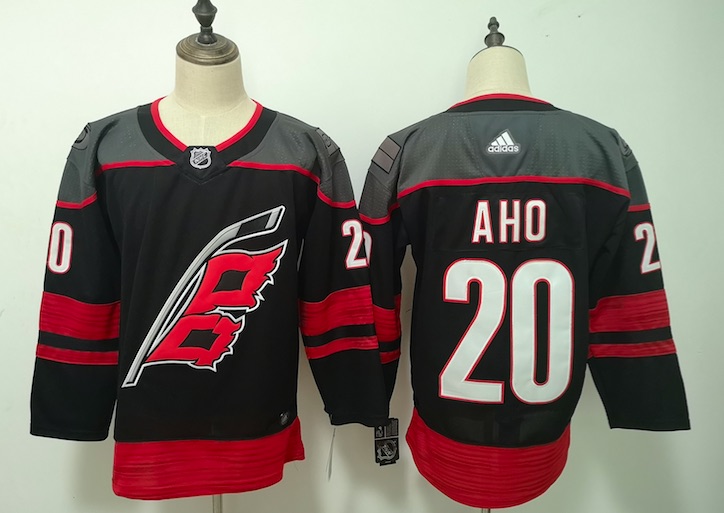 NHL Carolina Hurricanes #20 Aho Black Adidas Jersey