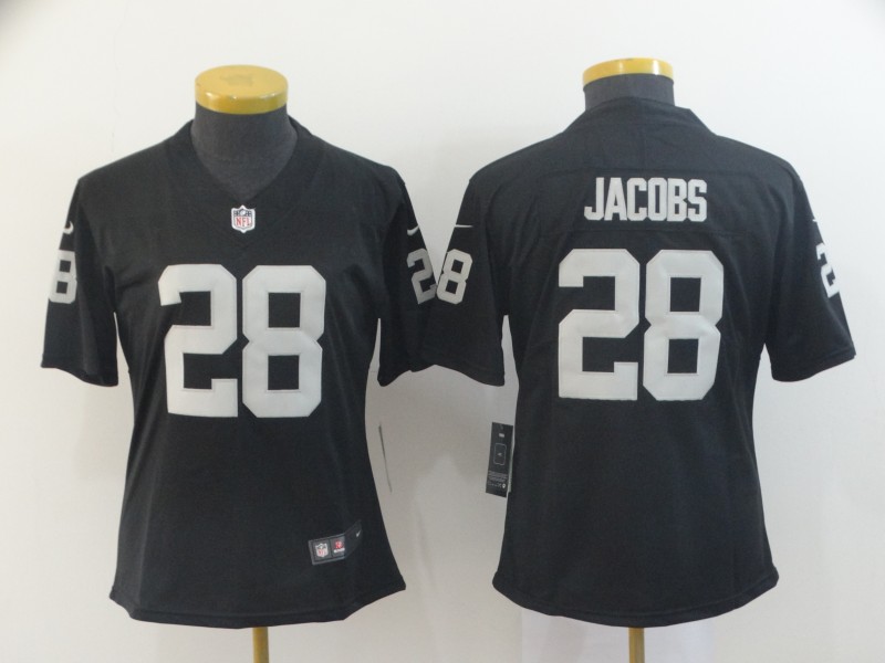 Womens NFL Oakland Raiders #28 Jacobs Black Vapor Limited Jersey