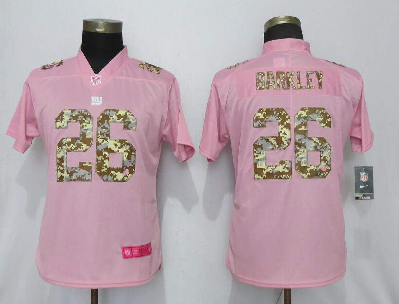 Women New York Giants #26 Barkley Camouflage Font Love Pink Vapor Jersey