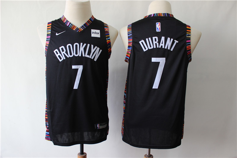 Kids NBA Brooklyn Nets #7 Durant Black Color Jersey