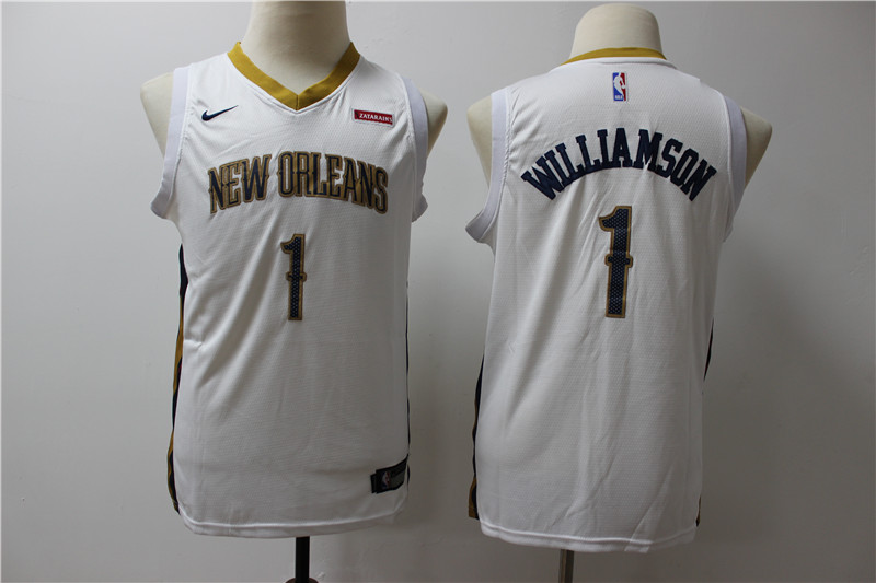 Kids NBA New Orleans Hornets #1 Williamson White Jersey