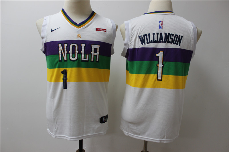 Kids NBA New Orleans Hornets #1 Williamson White  Jersey