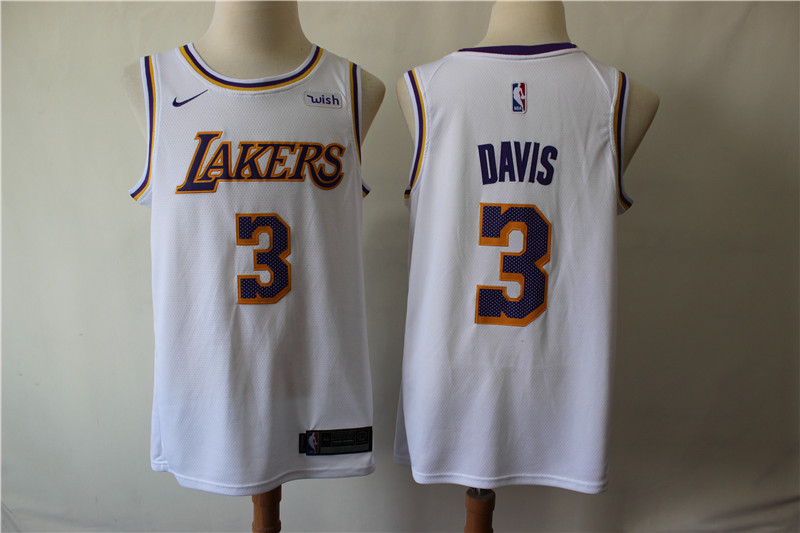 NBA Los Angeles Lakers #3 Davis White Jersey