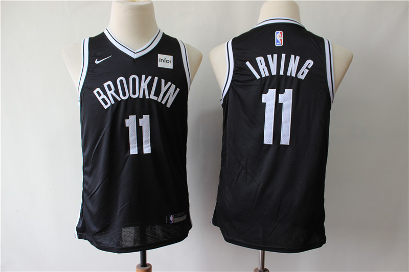 Kids NBA Brooklyn Nets #11 Irving Black Jersey