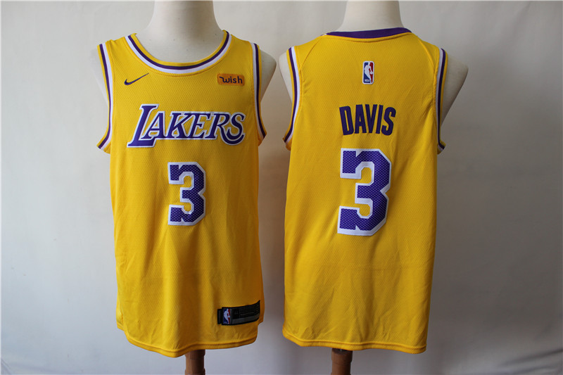 NBA Los Angeles Lakers #3 Davis Yellow Jersey