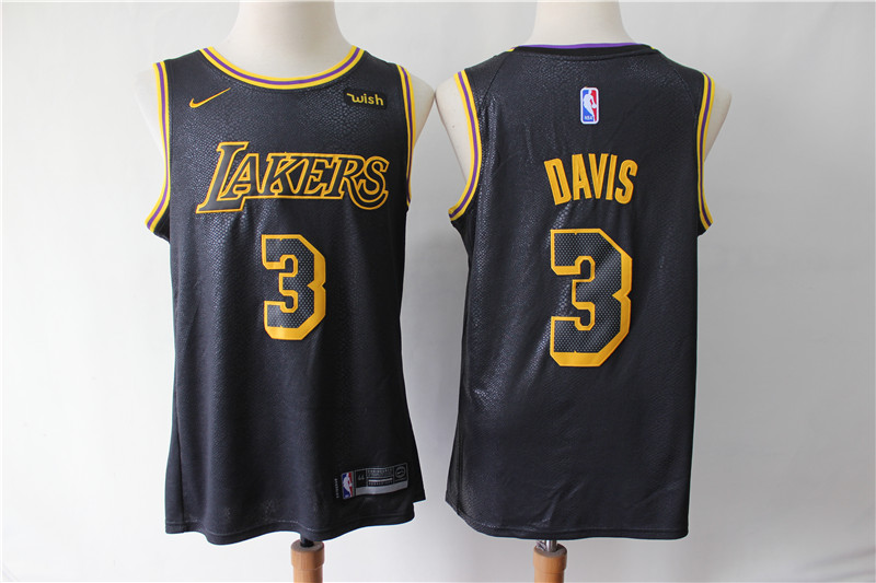 NBA Los Angeles Lakers #3 Davis Black Jersey