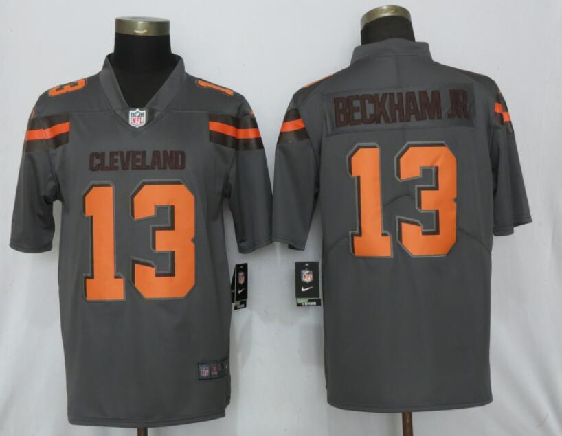 New Nike Cleveland Browns 13 Beckham jr Nike Gray Inverted Legend Jersey