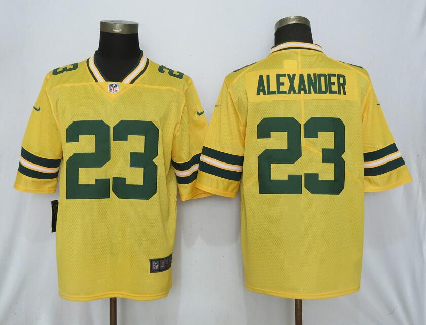 New Nike Green Bay Packers 23 Alexander Nike Gold Inverted Legend Jersey