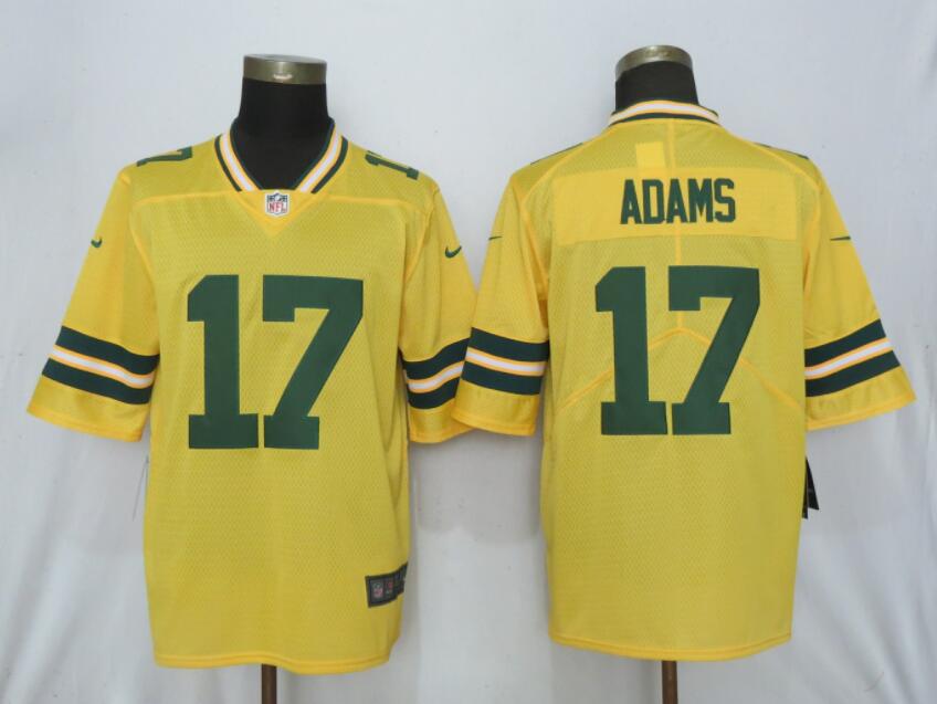 New Nike Green Bay Packers 17 Adams Nike Gold Inverted Legend Jersey