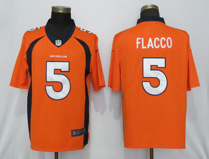 NFL Nike Denver Broncos #5 Flacco Orange Vapor Limited Jersey
