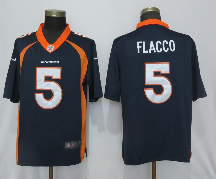 NFL Nike Denver Broncos #5 Flacco Blue Vapor Limited Jersey