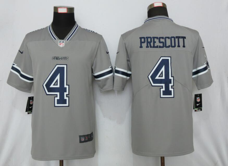 Nike Dallas Cowboys 4 Prescott Vapor Gray Inverted Legend Jersey