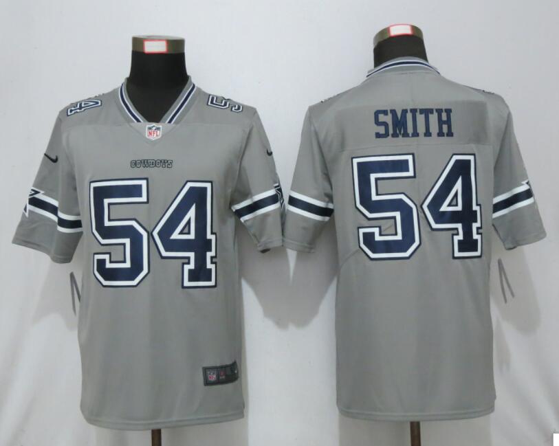 Nike Dallas Cowboys 54 Smith Vapor Gray Inverted Legend Jersey 