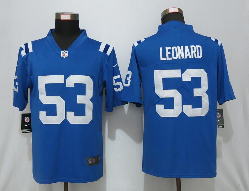Nike Indianapolis Colts 53 Leonard Blue Vapor Limited Jersey