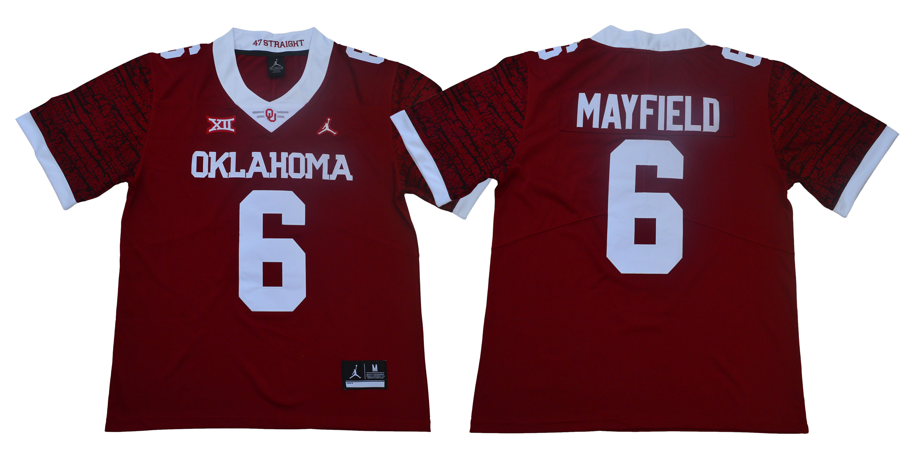 NCAA Oklahoma Sooners White #6 MAYFIELD Red Limited Jersey