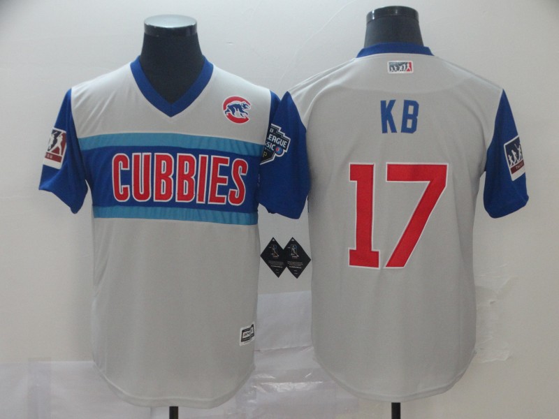 MLB Chicago Cubs #17 KB White Throwback Jersey