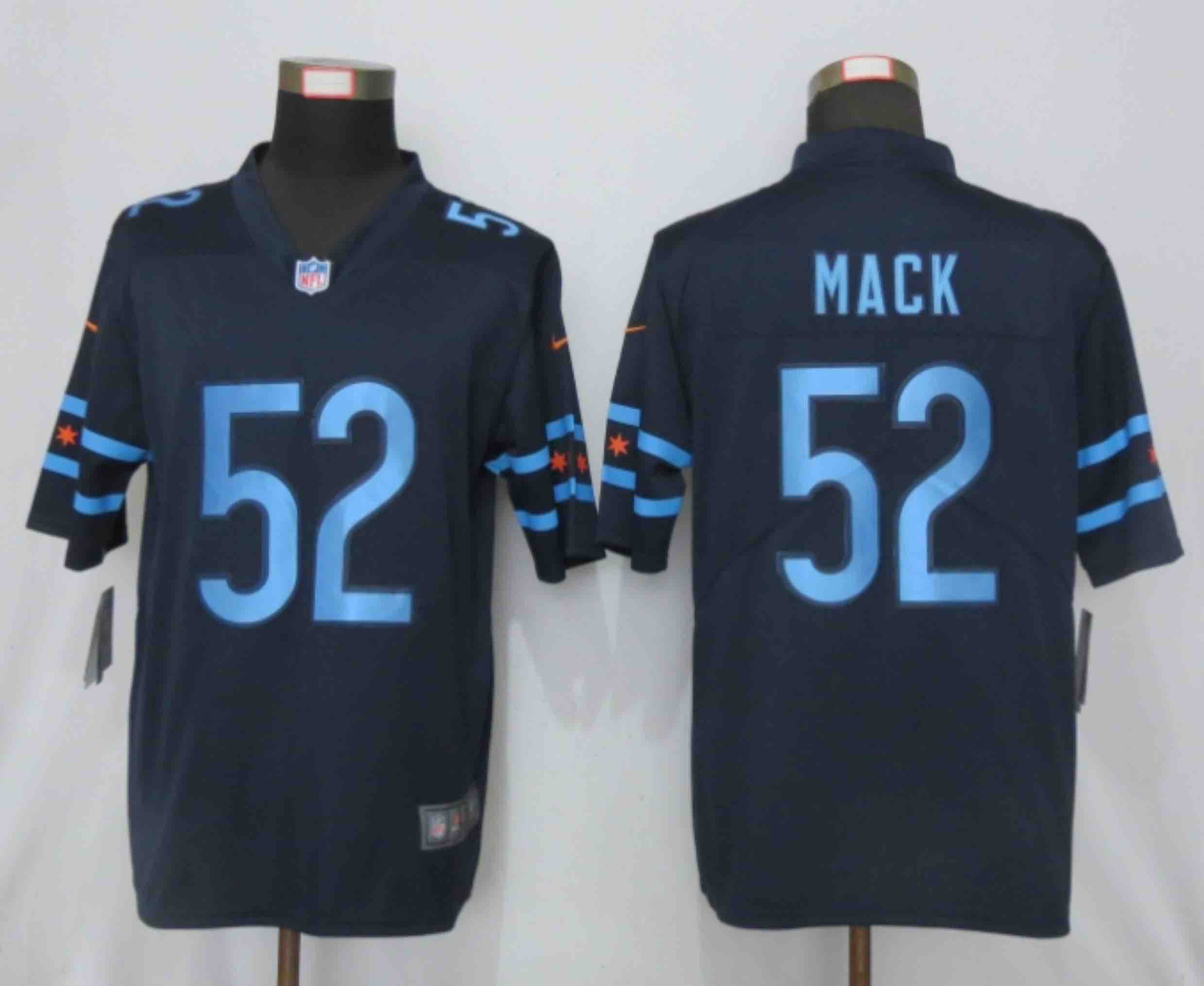 2019 Nike Mens Chicago Bears 52 Khalil Mack Navy Vapor Limited City Edition NFL Jersey