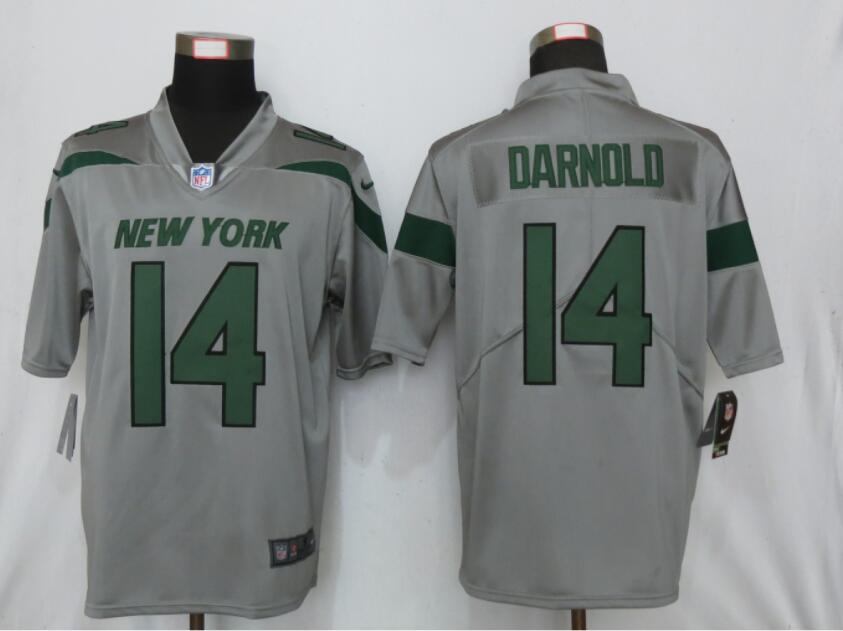 Nike New York Jets 14 Darnold Vapor Untouchable Gray Inverted Legend Jersey