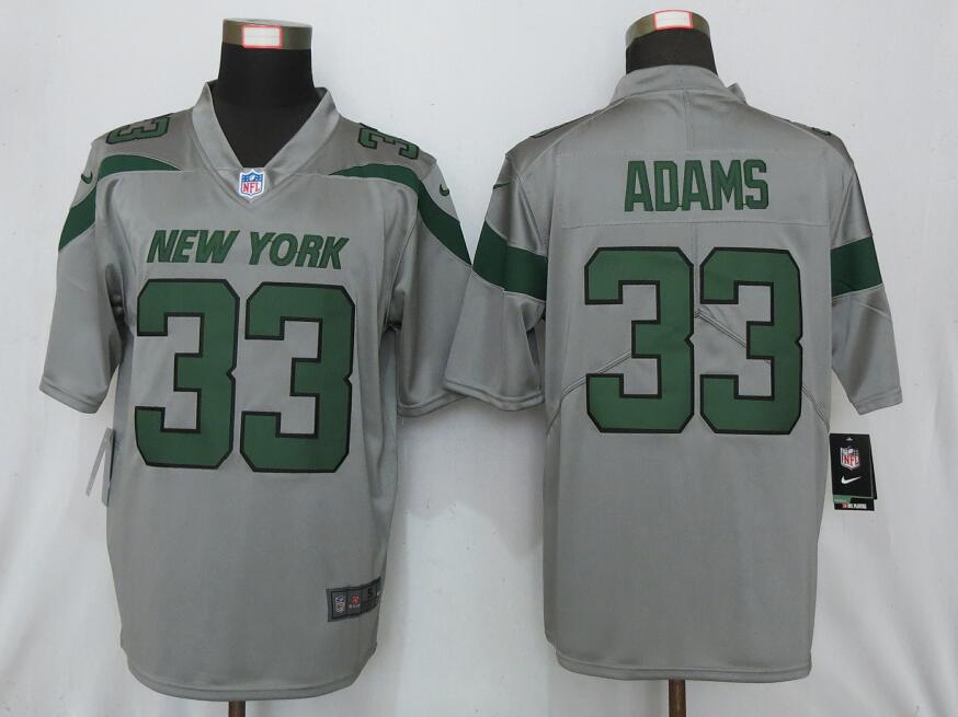 Nike New York Jets 33 Adams Vapor Untouchable Gray Inverted Legend Jersey