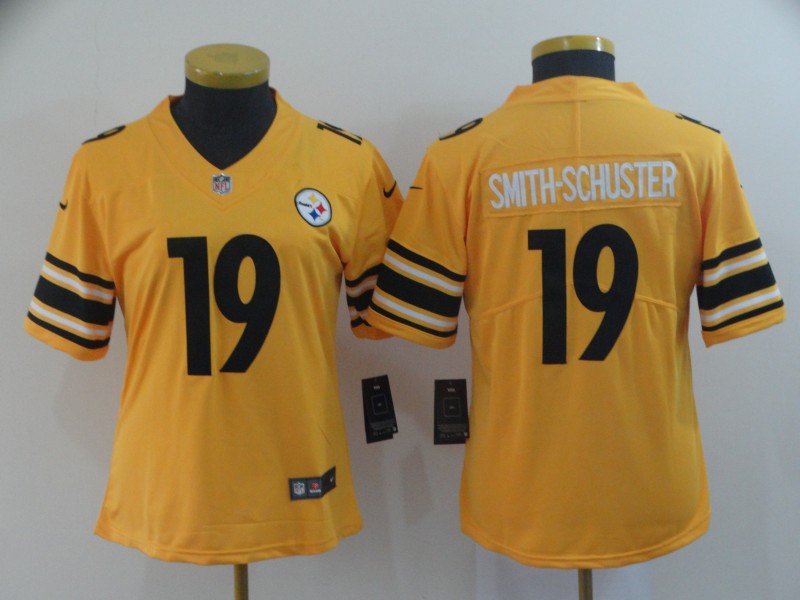 Womens NFL Pittsburgh Steelers #19 Smith-Schuster Yellow Jersey