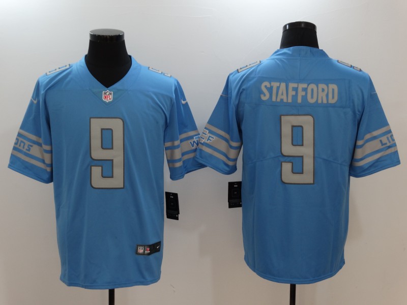 Nike NFL Detroit Lions #9 Stafford Blue Vapor Limited Jersey