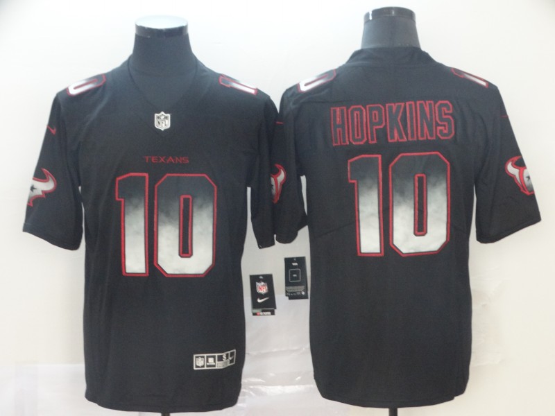 NFL Houston Texans #10 Hopkins Black Smoke Fashion Limited Jersey