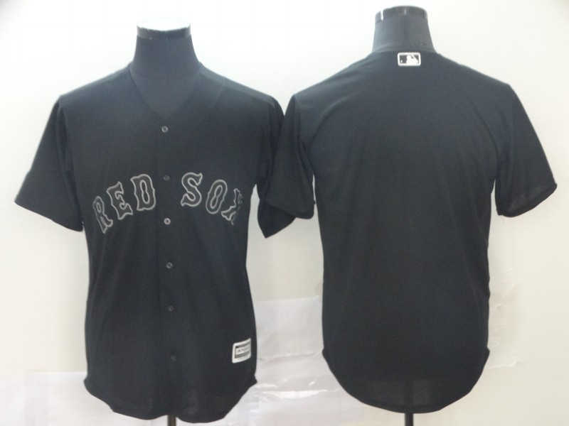 MLB Boston Red Sox Blank Nickname Black Jersey 