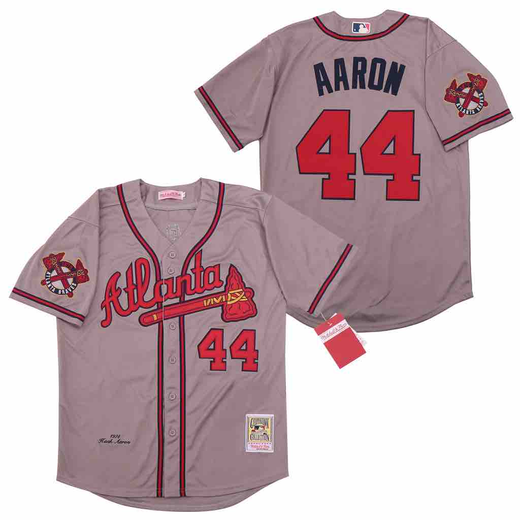 MLB Atlanta Braves #44 Aaron Grey Throwback Jersey