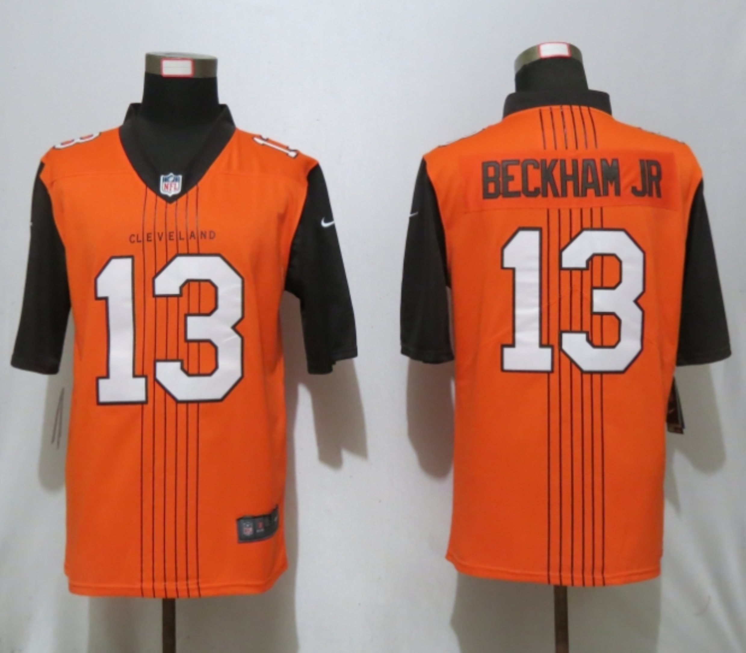 Nike Cleveland Browns 13 Beckham jr Orange Vapor Limited City NFL Jersey  