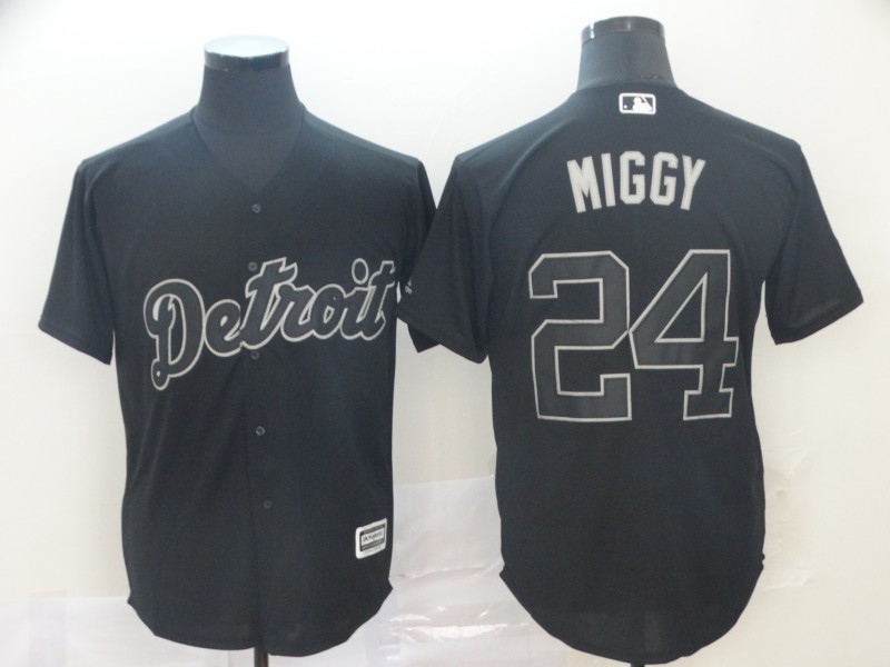 MLB Detroit Tigers #24 Miggy Black Nickname Jersey