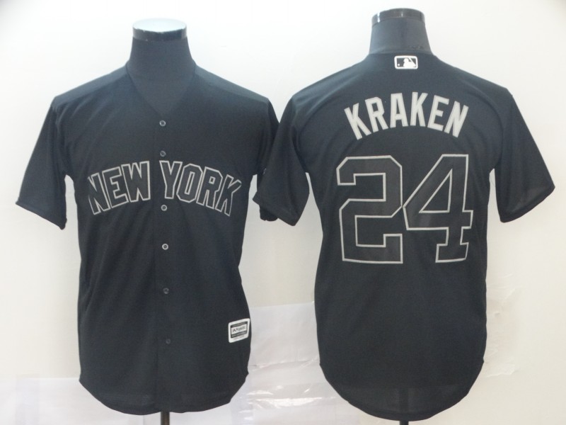 MLB New York Yankees #24 Kraken Black Nickname Jersey