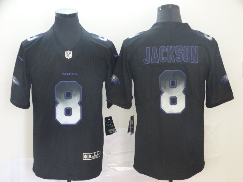 NFL Baltimore Ravens #8 Jackson Smoke Fashion Limited Jersey