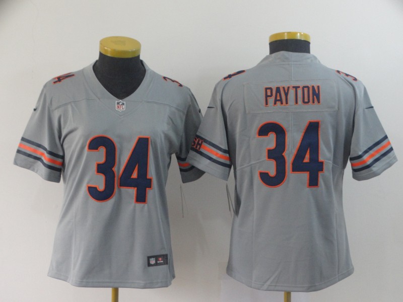 Womens NFL Chicago Bears #34 Payton Grey Limited Jersey