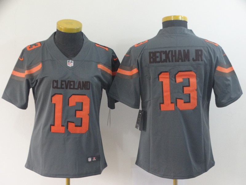 Womens NFL Cleveland Browns #13 Beckham JR Grey Limited Jersey