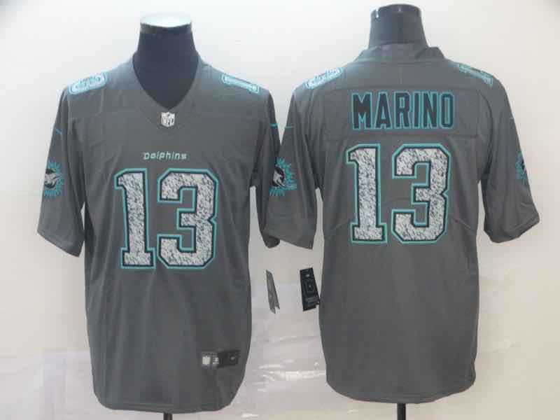 NFL Miami Dolphins #13 Marino Fashion Grey Limited Jersey