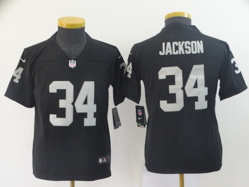Kids NFL Oakland Raiders #34 Jackson Black Vapor Limited Jersey