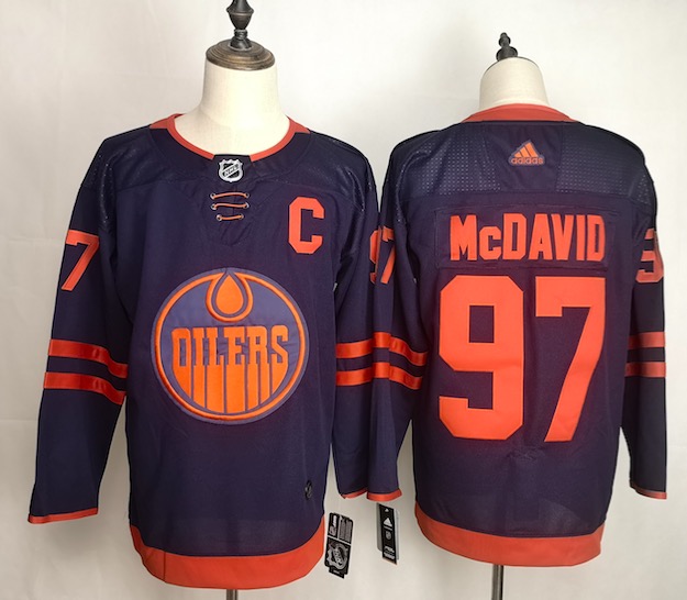 Adidas NHL Edmonton Oilers #97 McDavid D.Blue 50th Anniversary Jersey