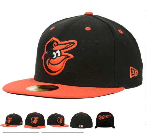 MLB Baltimore Orioles Black Fitted Hats--6