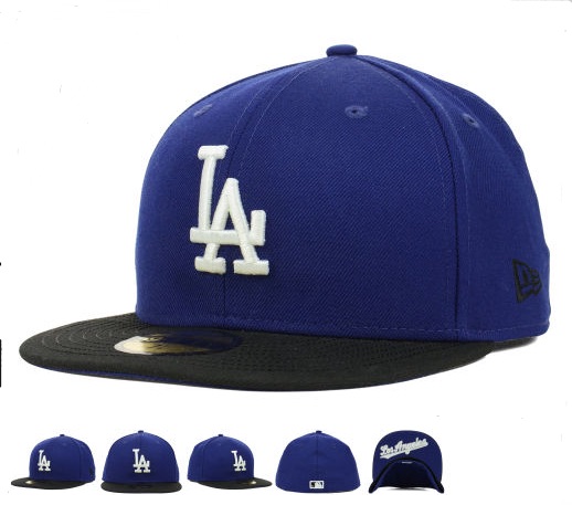 MLB Los Angeles Dodgers Blue Fitted Hats--6