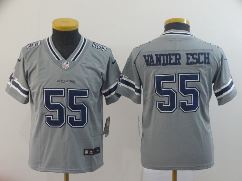 Kids NFL Dallas Cowboys #55 Vander Esch Grey Jersey