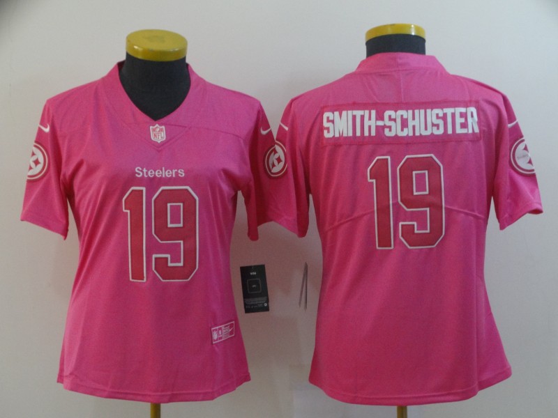 Womens NFL Pittsburgh Steelers #19 Smith-Schuster Pink Limited Jersey