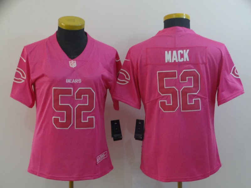Womens NFL Chicago Bears #52 Mack Pink Limited Jersey