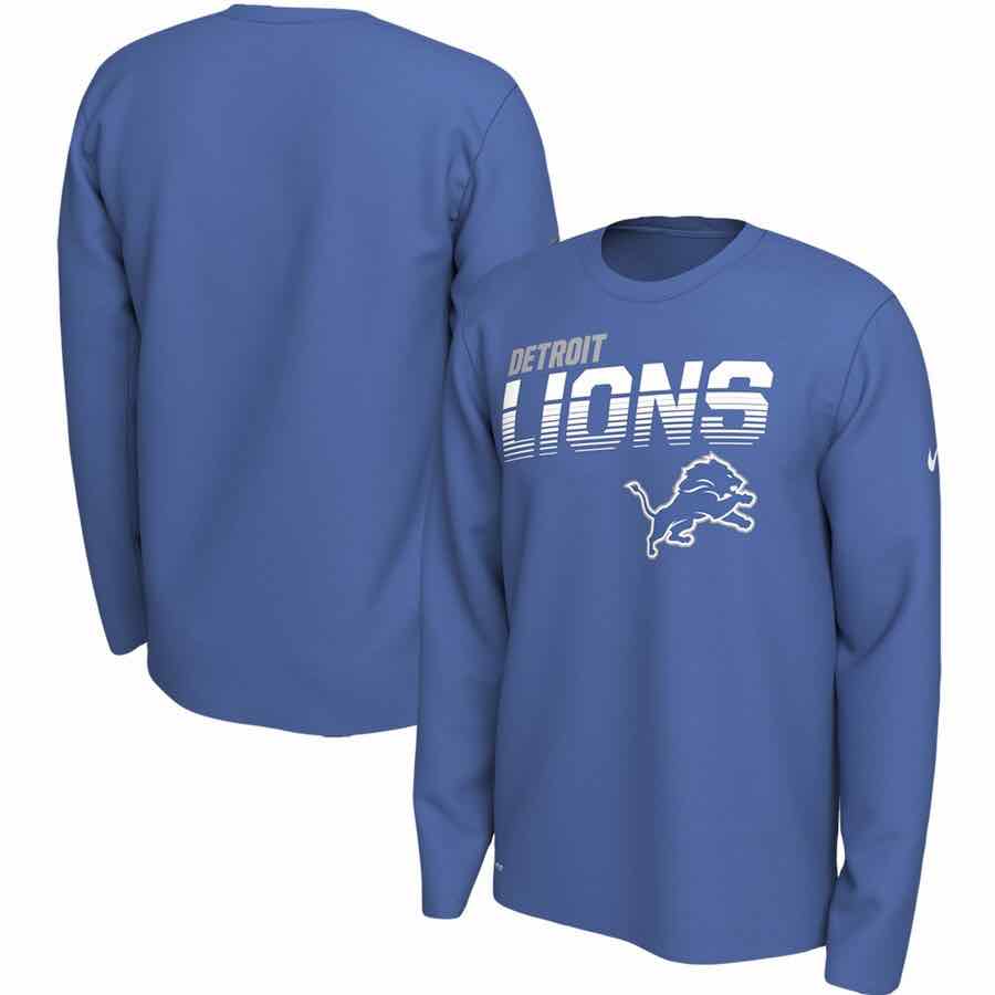 Detroit Lions Nike Long Sleeve T-Shirt - Blue