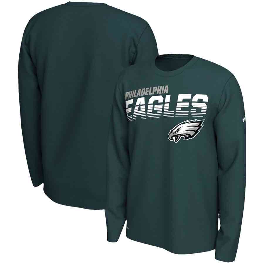 Philadelphia Eagles Nike Long Sleeve T-Shirt - Midnight Green