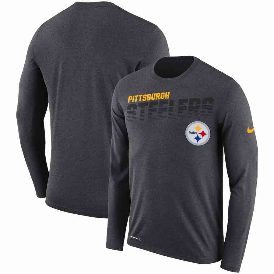 Pittsburgh Steelers Nike Long Sleeve T-Shirt - Gray
