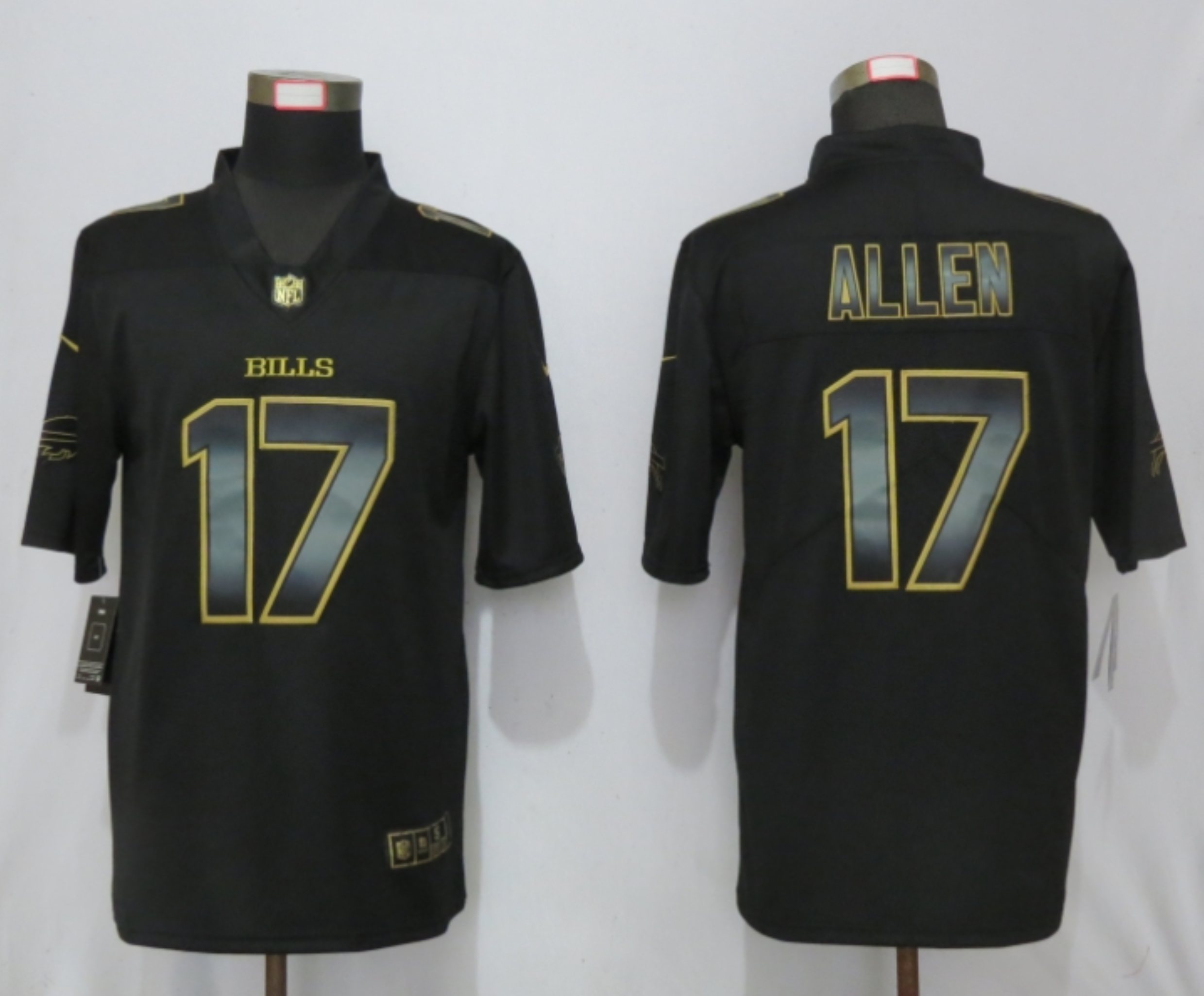 NFL Nike Buffalo Bills #17 Allen Black Gold Vapor Limited Jersey