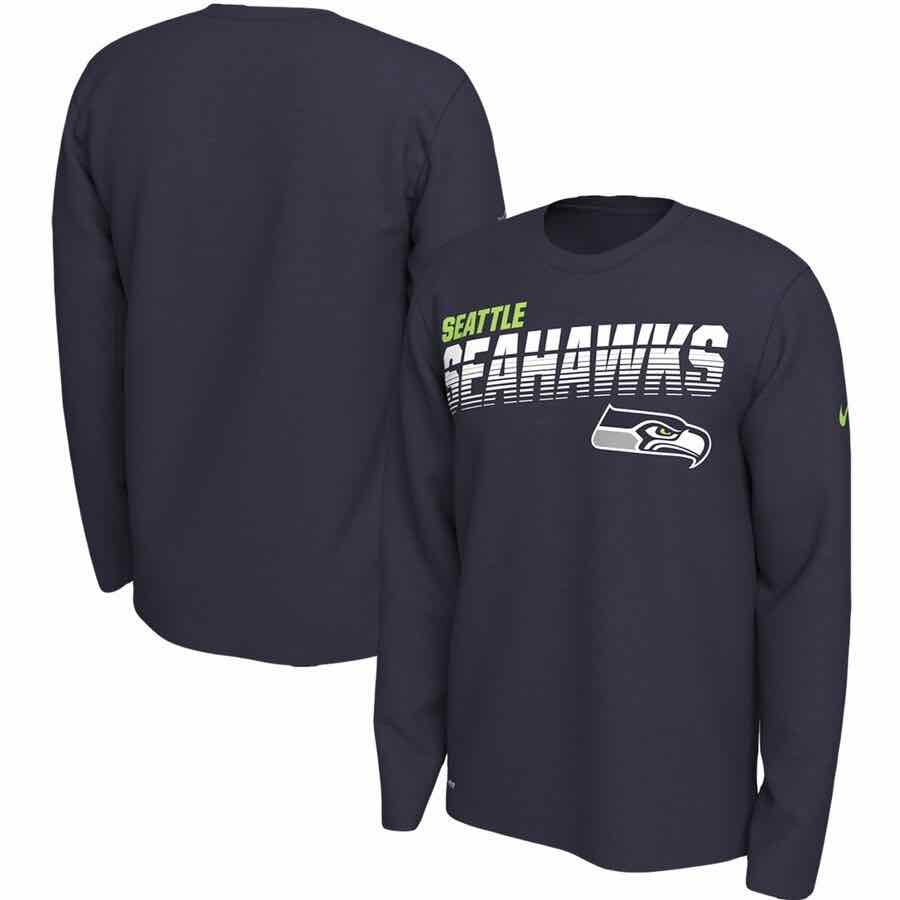 Seattle Seahawks Nike Long Sleeve T-Shirt - College Navy