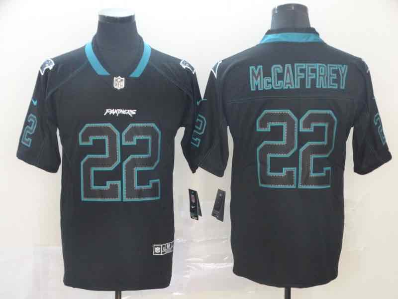 NFL Carolina Panthers #22 McCaffrey Black Shadow Jersey